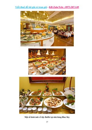 Báo cáo Thực trạng về quy trình chuẩn bị phục vụ buffet của nhà hàng blue sky khách sạn elios.doc