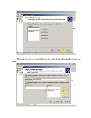 Nhập vào địa chỉ của router hiện tại, đây chính là địa chỉ defaull gateway của
router.
 