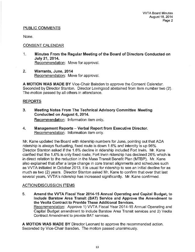 board of directors meeting minutes