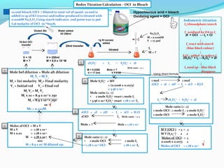 IB Chemistry on Redox Titration, Biological Oxygen Demand and Redox. | PPT