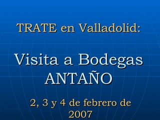 TRATE en Valladolid: Visita a Bodegas ANTAÑO 2, 3 y 4 de febrero de 2007 