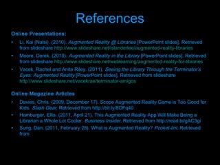 Augmented Reality in the Library | PPT