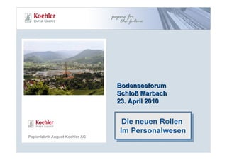 Bodensee-Forum 2010: Jürgen Kohl - Die neuen Rollen des Personalwesens