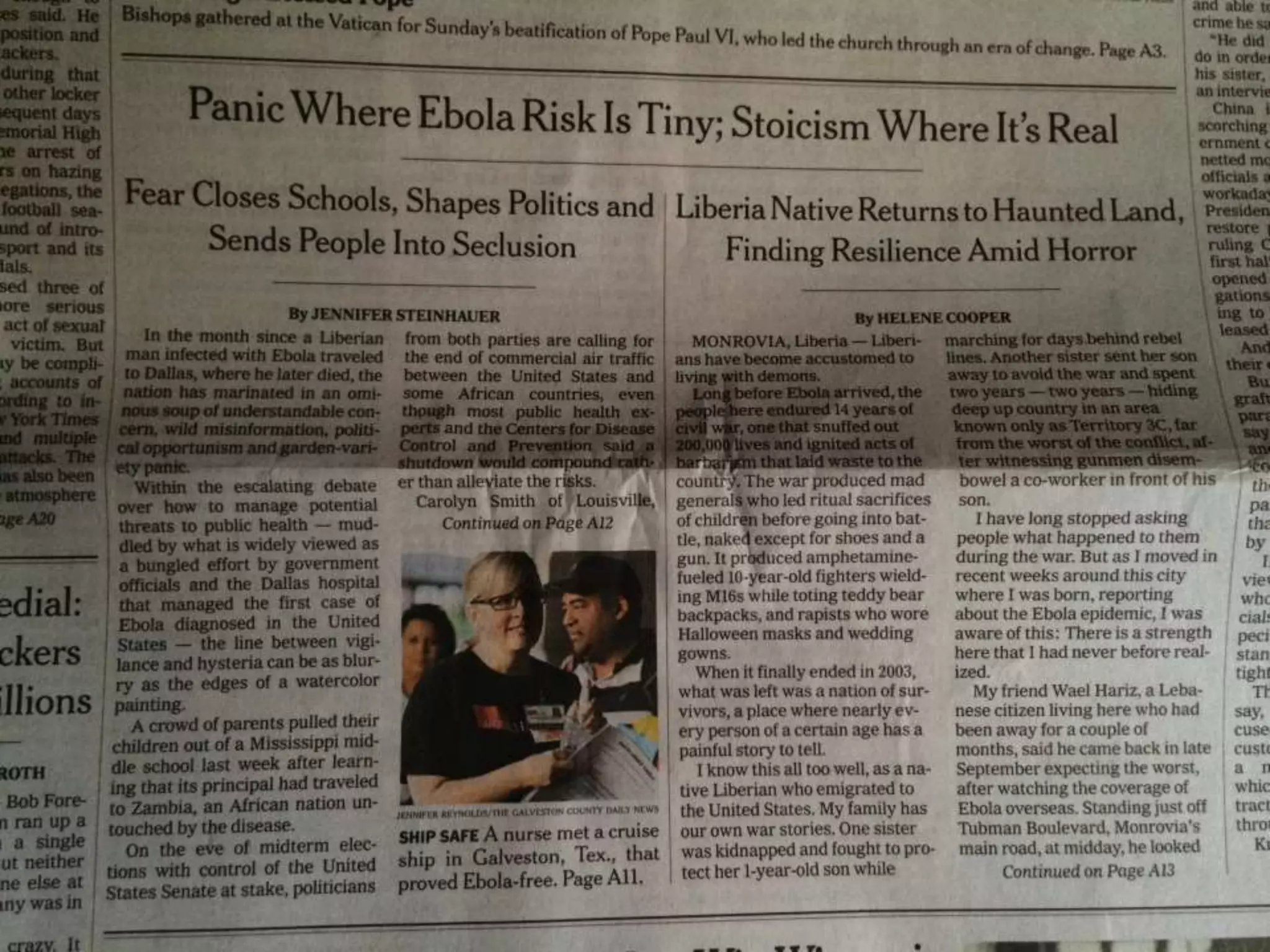 Ebola – 2 
weeks later 
6 
 