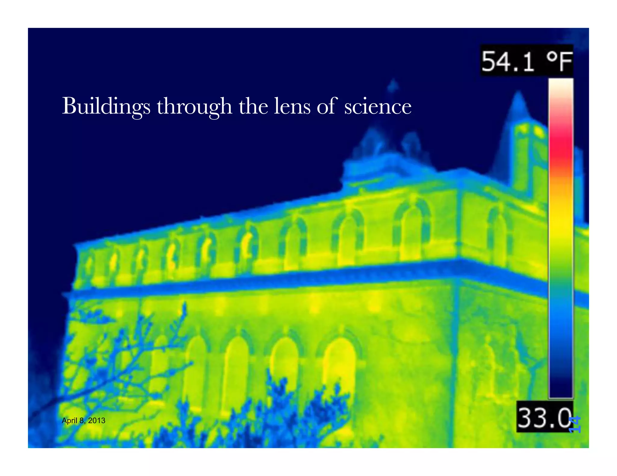 Buildings through the lens of science




                                         14	
  
April 8, 2013
 