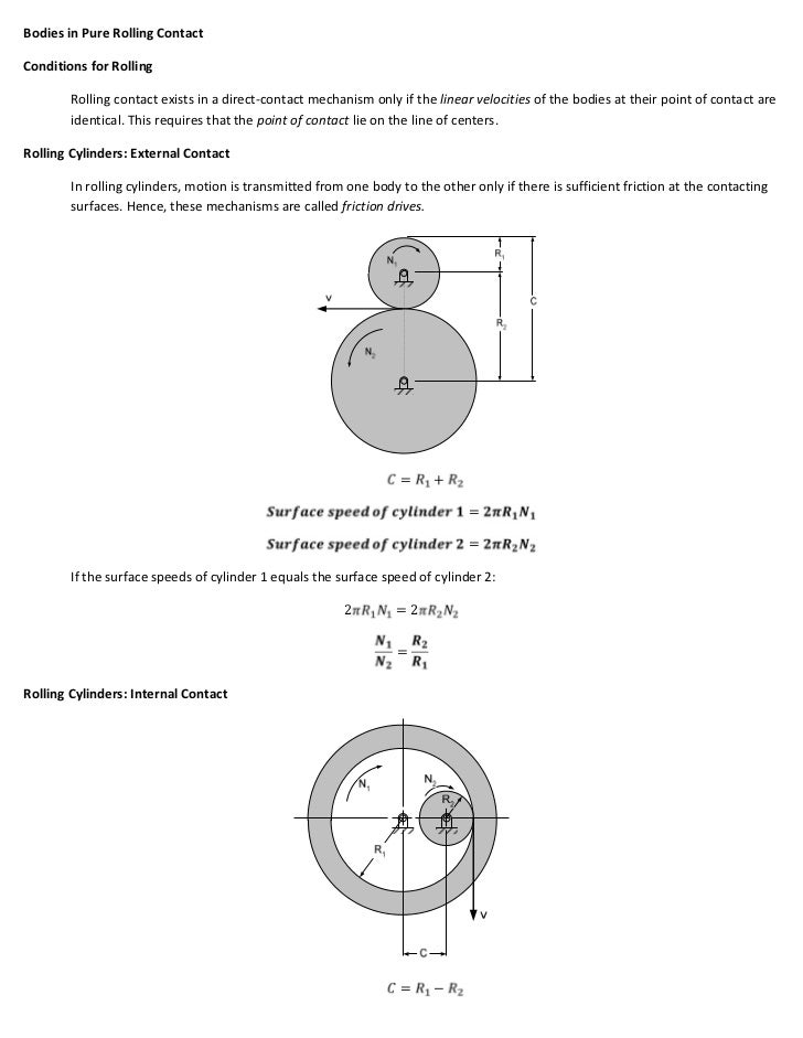 Bodies in rolling contact