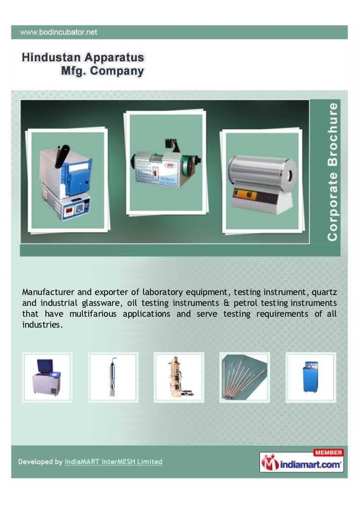 Hindustan Apparatus Mfg. Company, Mumbai, Laboratory Instrument