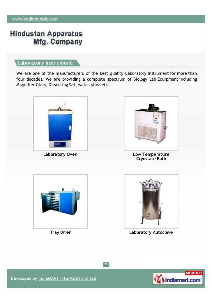 Hindustan Apparatus Mfg. Company, Mumbai, Laboratory Instrument