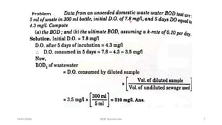 Biological Oxygen Demand (BOD) Numericals-2026.pptx