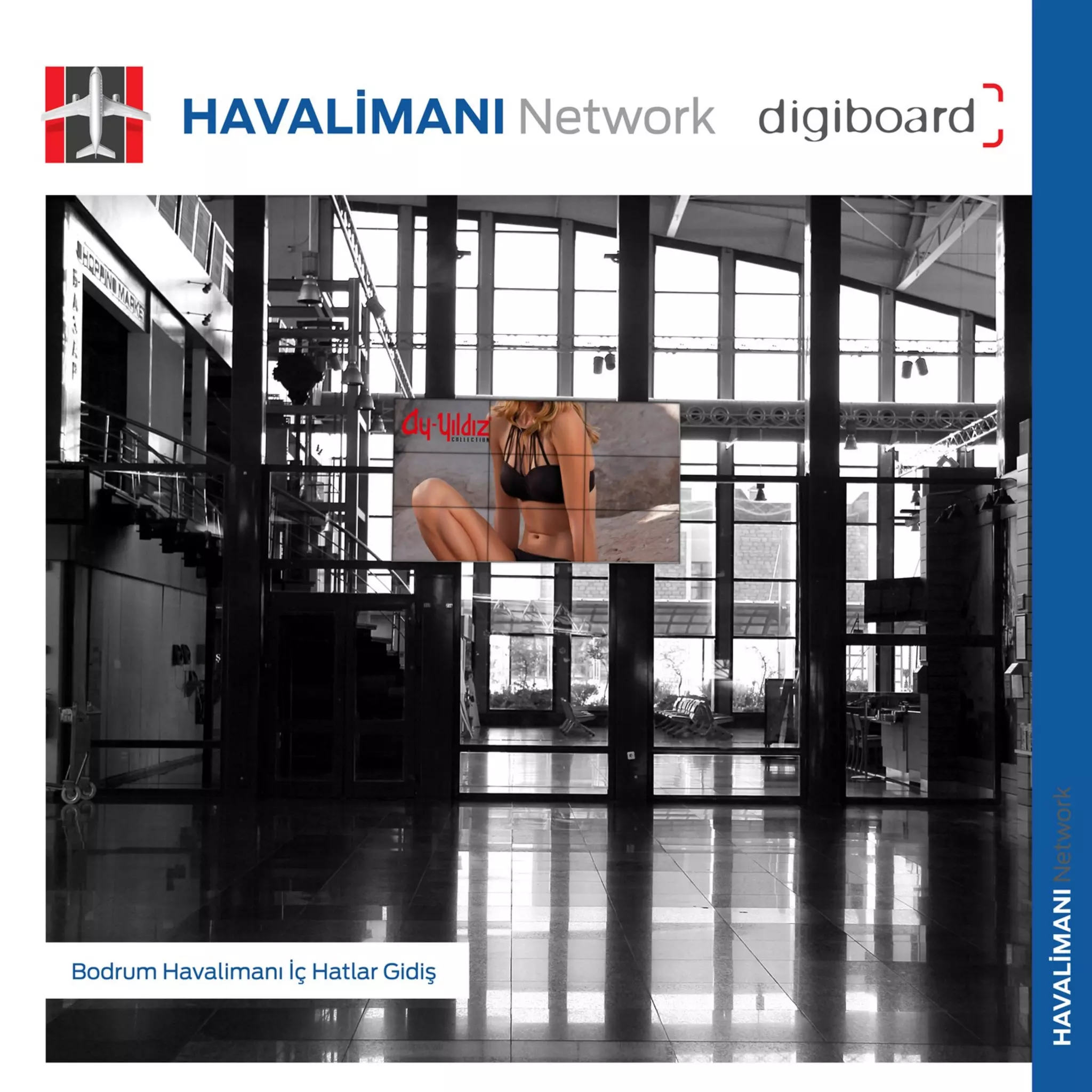 Digiboard, Bodrum havalimanı sunumu, Bodrum Domestic airport Digital ...