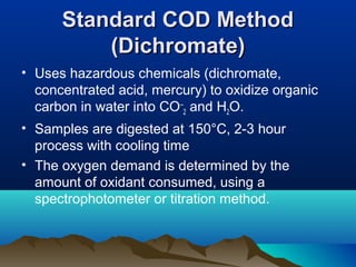 Cod Titration Method With Example BIOLOGICAL OXYGEN DEMAND | PPT