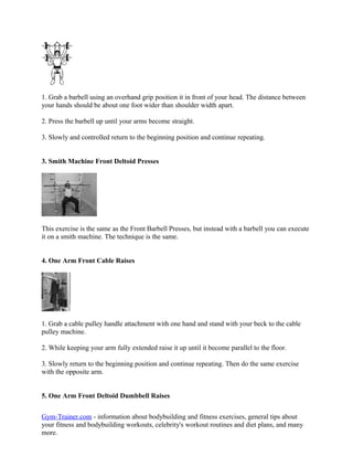 Overhand Grab Bodybuilding Exercises | PDF