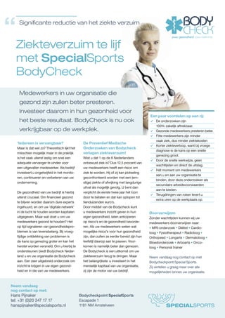Special Sports Bodycheck Preventief Medisch Onderzoek