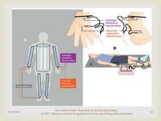
8/5/2016
Mc Ardle & Katch- Essentials of exercise physiology,
ACSM's- Resource manual for guidelines for exercise testing and prescription
18
 