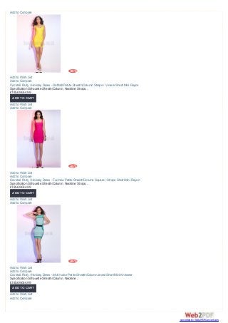 -65%
Cocktail Party / Holiday Dress - Daffodil Petite Sheath/Column Straps / V-neck Short/Mini Rayon
Specification Silhouette Sheath/Column, Neckline Straps,..
£185.69 £64.99
-65%
Cocktail Party / Holiday Dress - Fuchsia Petite Sheath/Column Square / Straps Short/Mini Rayon
Specification Silhouette Sheath/Column, Neckline Straps,..
£185.69 £64.99
-65%
Cocktail Party / Holiday Dress - Multi-color Petite Sheath/Column Jewel Short/Mini Knitwear
Specification Silhouette Sheath/Column, Neckline ..
£185.69 £64.99
Add to Compare
Add to Wish List
Add to Compare
ADD TO CART
Add to Wish List
Add to Compare
Add to Wish List
Add to Compare
ADD TO CART
Add to Wish List
Add to Compare
Add to Wish List
Add to Compare
ADD TO CART
Add to Wish List
Add to Compare
converted by Web2PDFConvert.com
 