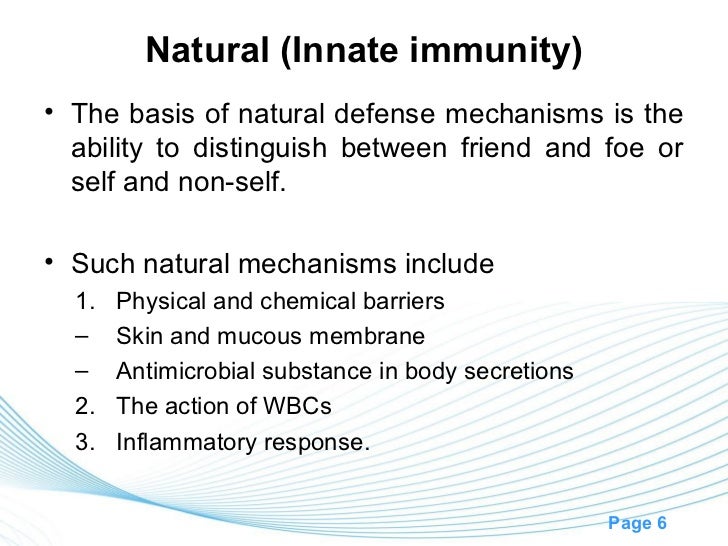 Body defense mechanism and immunity