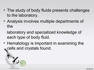 Body fluid analysis | PPT