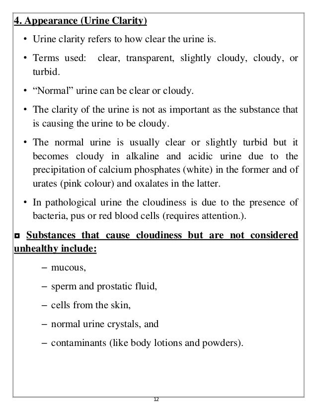 Body fluid ( the Urine ) Urinalysis