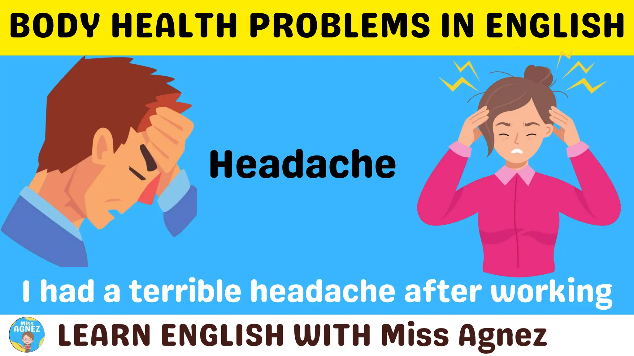 Body Health Problems Vocabulary with Pictures and Sentence Samples ...