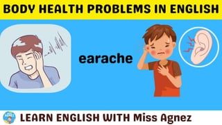 Body Health Problems Vocabulary with Pictures and Sentence Samples ...