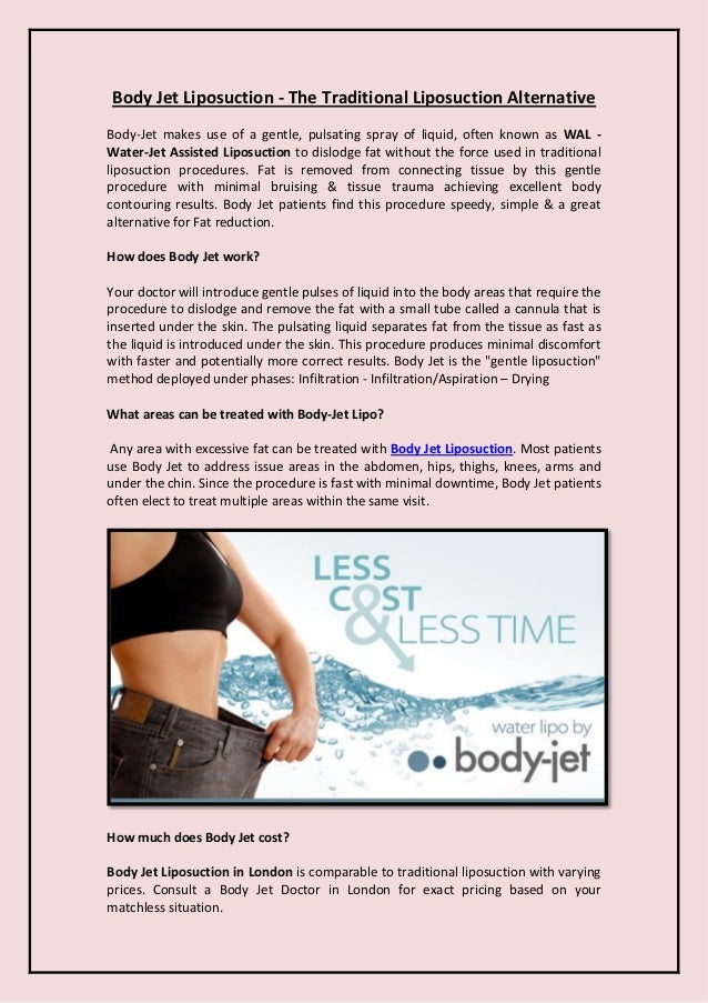 Body Jet Liposuction The Traditional Liposuction Alternative
