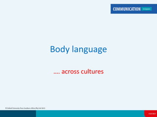 Body language 
…. across cultures 
 