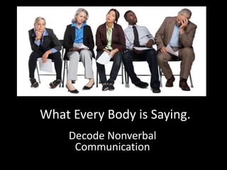 What Every Body is Saying.
Decode Nonverbal
Communication
 