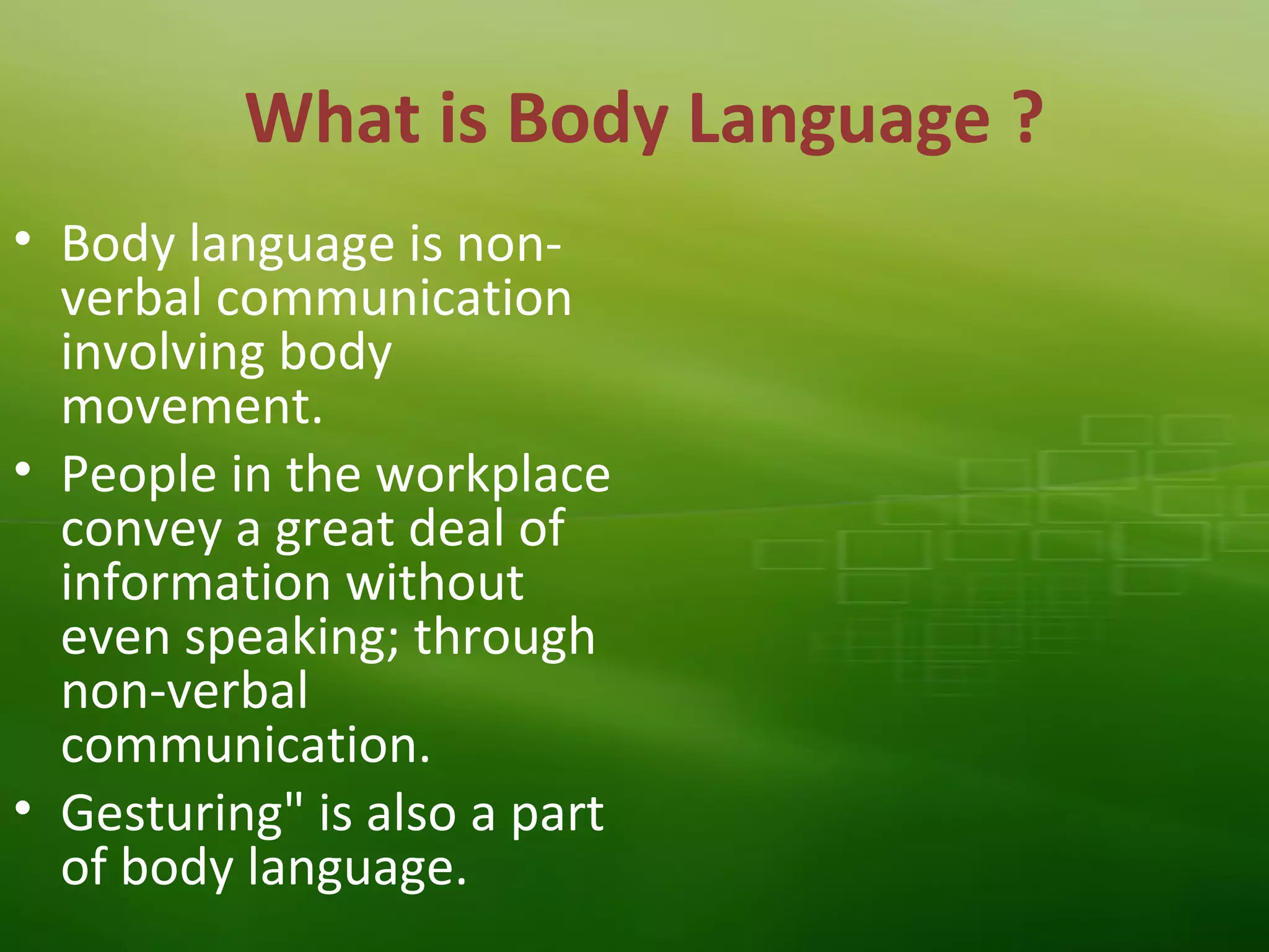 Body Language PPT body-language-ppt