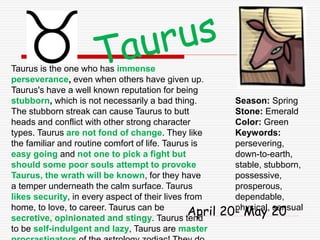Taurus Keywords Body Language.ppt