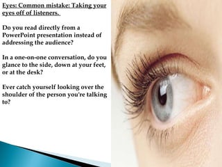 Body language common mistakes & Techniques to improve presentation ...