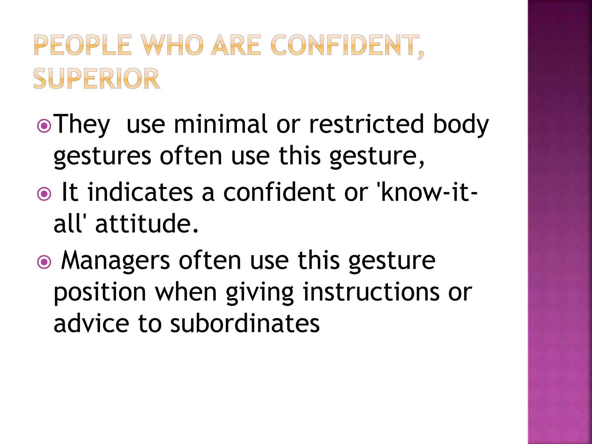 body language basics for managment people | PPT