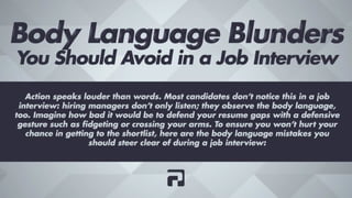 Body Language Blunders You Should Avoid in a Job Interview
