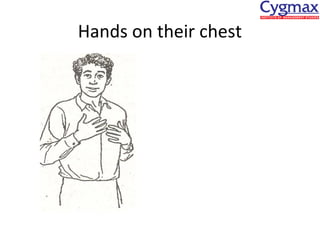 Hands on their chest

 