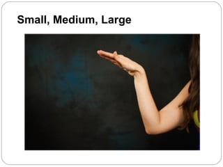 Small, Medium, Large
 