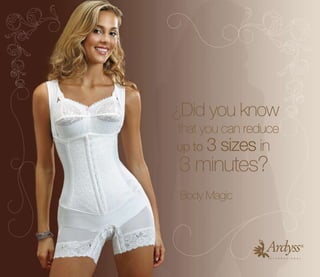 ¿Did you know
that you can reduce
up to 3 sizes in
3 minutes?
Body Magic
 