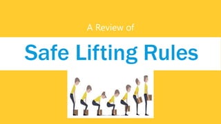 A Review of
Safe Lifting Rules
 