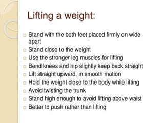 Lifting a weight:
 