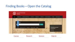Finding Books – Open the Catalog
 