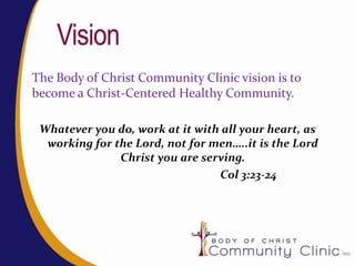 Body Of Christ Community Clinic | PPTX