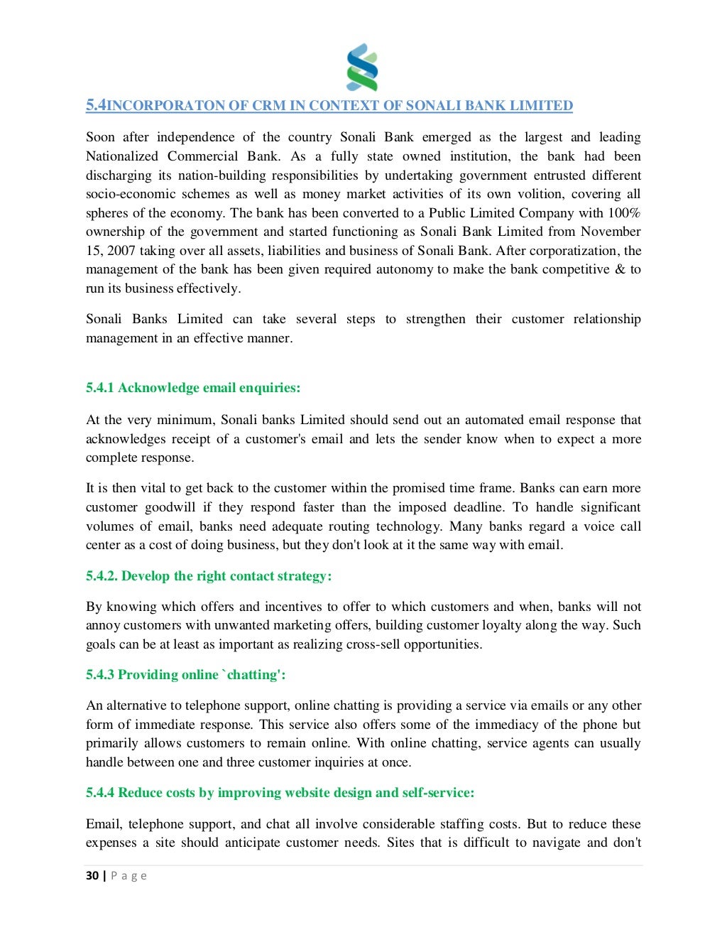 Customer Relationship Management Of Standard Chartered Bank And Its