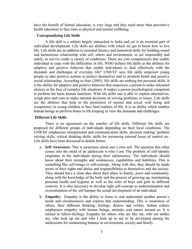 Training Modules On Life Skills Education PDF