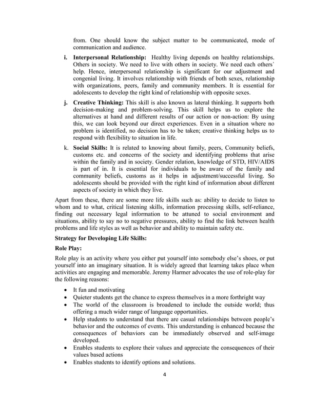 Training Modules on Life Skills Education PDF