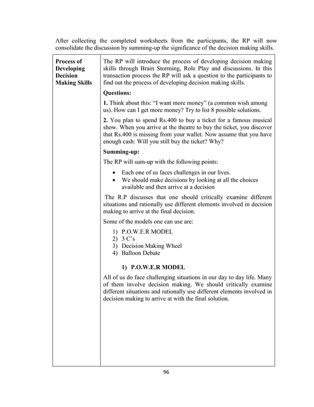 Training Modules on Life Skills Education PDF