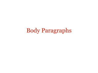 Writing body paragraphs | KEY