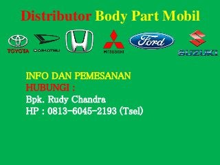 Distributor Body Part Mobil
INFO DAN PEMESANAN
HUBUNGI :
Bpk. Rudy Chandra
HP : 0813-6045-2193 (Tsel)
 