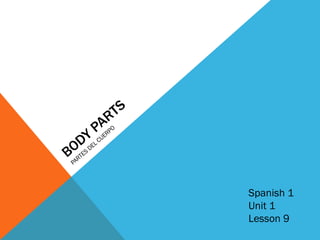 BODY PARTS PARTES DEL CUERPO Spanish 1 Unit 1 Lesson 9 