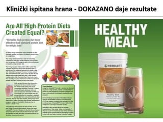 Klinički ispitana hranaKlinički ispitana hrana -- DOKAZANO daje rezultateDOKAZANO daje rezultate
 