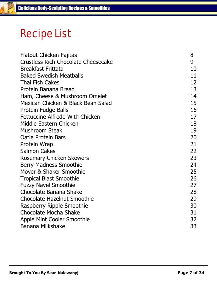 recipe list
