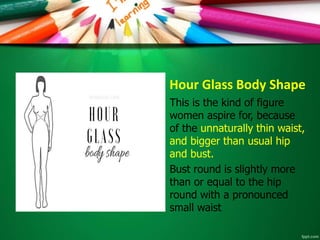 BODY SHAPES/TYPES. There are eight (8) different body types 1.Straight  (Rectangle or ruler) Your hips and bust are balanced. Your waist is not  very defined. - ppt download