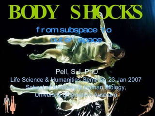 BODY SHOCKS from subspace to  outer space Pell, S.J. PhD Life Science & Humanities Seminar, 23 Jan 2007 School of Anatomy & Human Biology, University of Western Australia 